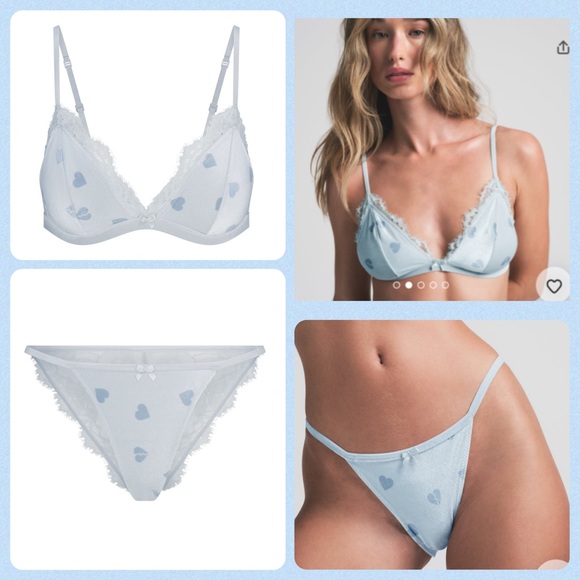 SKIMS Other - Skims NWT Velvet Lace Bralette + bikini panty Heartbreaker Lingerie Set - Small